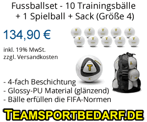 Fussballset - 10 Trainingsbälle + 1 Spielball + Sack