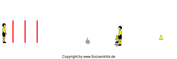  Ballannahme Dribbling beim Aufwärmen zum Fußballtraining