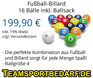Fußball-Billard - 16 Bälle inkl. Ballsack